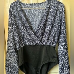 Business casual blouse bodysuit